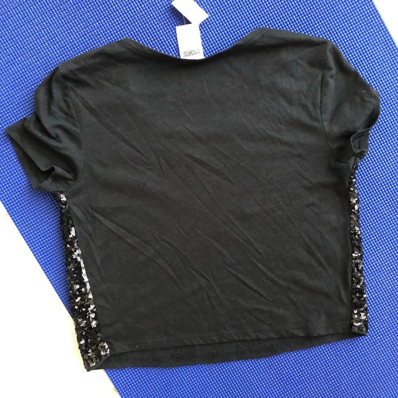 VS’s Pink Black Sequin Crop Top - Picture 4 of 6